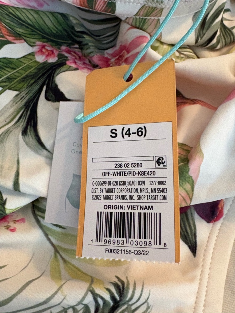 NWT Kona Sol One Piece Swimsuit Tropical Floral Ruffle Flounce Ruched S (4-6) - Picture 5 of 8